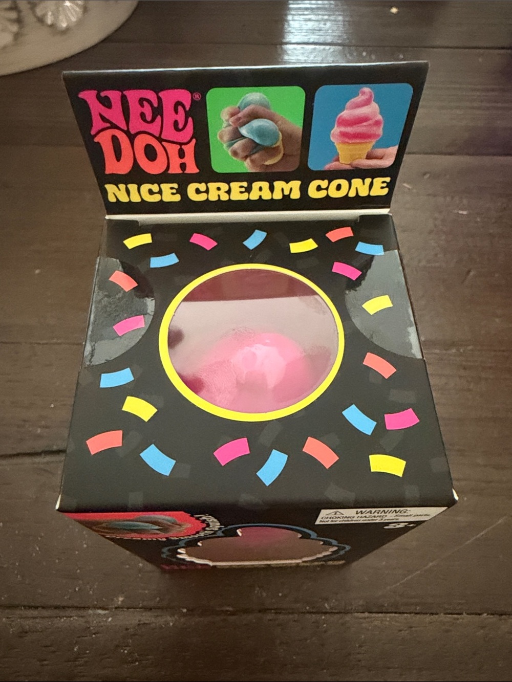 Nee Doh Nice Cream Cone Squishy Toy - Pink - Picture 5 of 6
